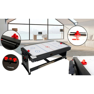 4-in-1 multifunctionele speeltafel - Thunder Crush 7FT - Pool / airhockey / pingpong / eettafel - 203 x 112 x 82 cm