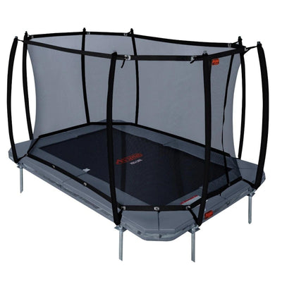 Avyna Pro-Line InGround Trampolin 380 x 255 cm (238) mit Sicherheitsnetz – HD Plus – Grau