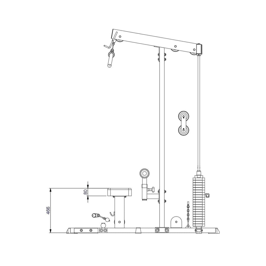 Latzug- und Low Row-Gerät – Body-Solid GLM84 – Gewichte einsetzen