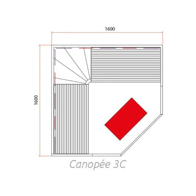 Infraroodsauna voor 3/4 personen - Holl's Canopée 3C