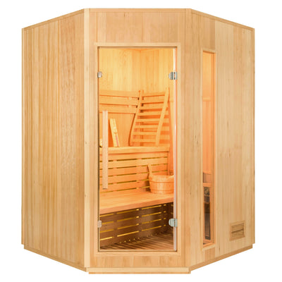 Finnische Dampfsauna für 3/4 Personen - France Sauna Zen 3C Ecksauna