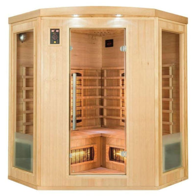 Sauna d'angle infrarouge pour 3 personnes - France Sauna Apollon Quartz 3 places