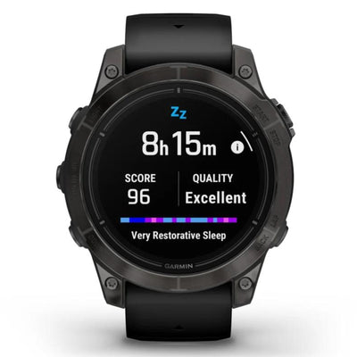 Garmin Epix Pro (G2) 47 mm et 51 mm Sapphire Edition - Titane DLC gris carbone avec bracelet en silicone noir - Montre multisport et extérieur haut de gamme