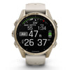 Garmin Fenix ​​​​8 Sapphire - 43 mm / AMOLED - Soft Gold avec bracelet en silicone gris brouillard/grès foncé - Montre multisport premium