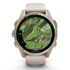 Garmin Fenix 8 Sapphire - 43 mm / AMOLED -  Soft Gold met Fog grey/dark sandstone siliconen band - Premium multisport horloge