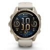 Garmin Fenix 8 Sapphire - 43 mm / AMOLED -  Soft Gold met Fog grey/dark sandstone siliconen band - Premium multisport horloge