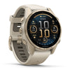 Garmin Fenix 8 Sapphire - 43 mm / AMOLED -  Soft Gold met Fog grey/dark sandstone siliconen band - Premium multisport horloge