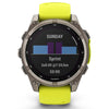 Garmin Fenix ​​​​8 Sapphire Solar - 47 mm &amp; 51 mm - Titane avec bracelet en silicone Amp Yellow/graphite - Montre multisport premium