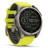 Garmin Fenix ​​​​8 Sapphire Solar – 47 mm &amp; 51 mm – Titan mit Amp-Gelb/Graphit-Silikonarmband – Premium-Multisportuhr