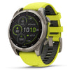 Garmin Fenix 8 Sapphire Solar - 47 mm & 51 mm - Titanium met Amp Yellow/graphite siliconen band - Premium multisport horloge