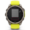 Garmin Fenix ​​​​8 Sapphire Solar - 47 mm &amp; 51 mm - Titane avec bracelet en silicone Amp Yellow/graphite - Montre multisport premium