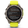 Garmin Fenix ​​​​8 Sapphire Solar - 47 mm &amp; 51 mm - Titane avec bracelet en silicone Amp Yellow/graphite - Montre multisport premium