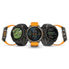 Garmin Fenix ​​​​8 Sapphire - 47 mm &amp; 51 mm / AMOLED - Titane avec bracelet en silicone orange Spark - Montre multisport premium