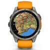 Garmin Fenix 8 Sapphire - 47 mm & 51 mm / AMOLED - Titanium met Spark orange siliconen band - Premium multisport horloge