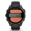 Garmin Fenix ​​​​8 Sapphire - 47 mm / AMOLED - Titane DLC gris carbone avec bracelet en silicone noir - Montre multisport premium