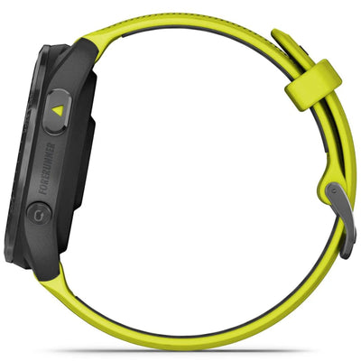 Garmin Forerunner 965 Noir avec bracelet en silicone jaune-noir - 47 mm - Montre de course et multisports premium