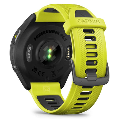 Garmin Forerunner 965 Noir avec bracelet en silicone jaune-noir - 47 mm - Montre de course et multisports premium