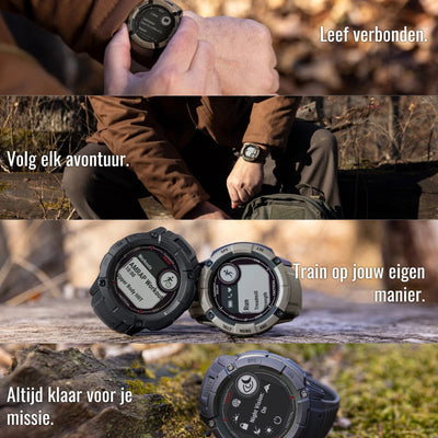 Garmin Instinct 2X Solar Tactical Edition Coyote Tan / Bruin - 50 mm - Robuuste tactische smartwatch voor multisport & avontuur op zonne-energie