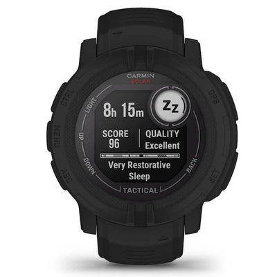 Garmin Instinct 2 Solar Tactical Edition Schwarz – 45 mm – Robuste taktische Smartwatch für Multisport- und solarbetriebene Abenteuer