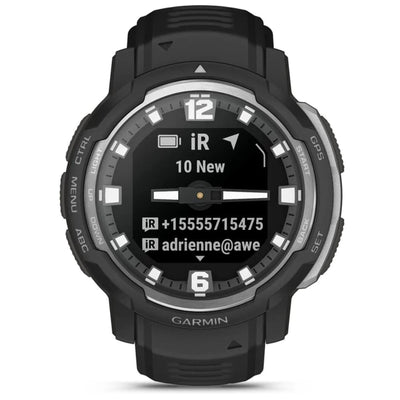 Garmin Instinct Crossover Black – 45 mm – Robuste Hybrid-Smartwatch für Multisport &amp; Abenteuer