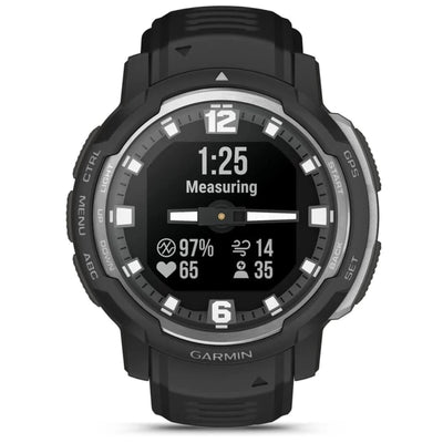 Garmin Instinct Crossover Black – 45 mm – Robuste Hybrid-Smartwatch für Multisport &amp; Abenteuer