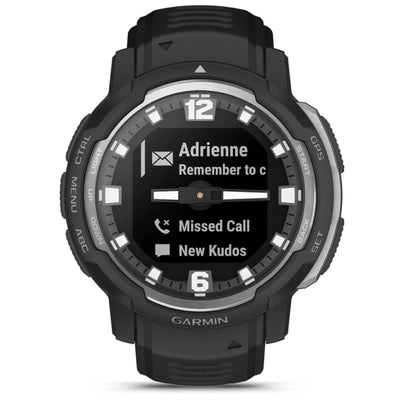 Garmin Instinct Crossover Noir - 45 mm - Montre intelligente hybride robuste pour le multisport et l'aventure