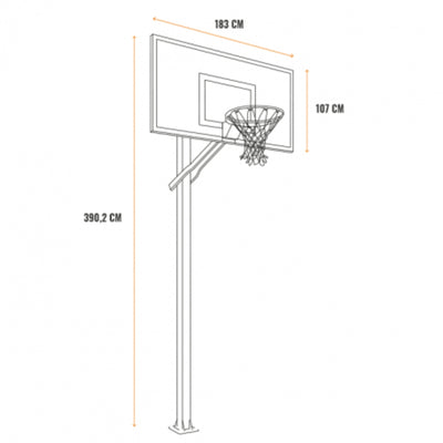 Goalrilla DC72E1 Professioneller Basketballpfosten (Inground) – höhenverstellbar