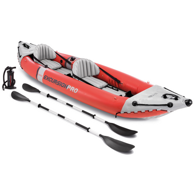 Kayak gonflable avec 2 pagaies, pompe, sac à dos &amp; 2 sièges kayak - Intex Excursion Pro - 2 personnes