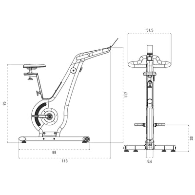 Vélo d'intérieur NOHRD Bike V2 Noir avec écran tactile intégré - Chêne teinté - Installation Gratuite