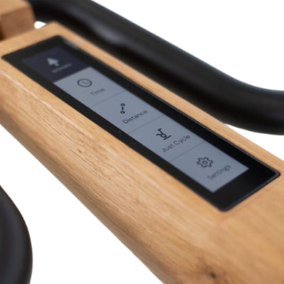 NOHRD Bike V2 Vintage Oak Indoor-Fahrrad mit integriertem Touchscreen – gebeizte Eiche – kostenlose Installation