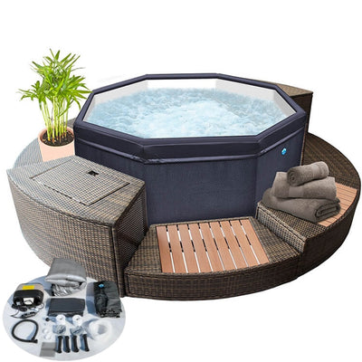 Jacuzzi en saillie avec mobilier NetSpa Octopus pour 5/6 personnes