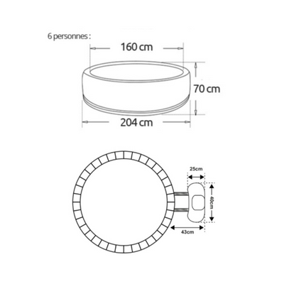 Aufblasbarer Whirlpool für 6 Personen – NetSpa Montana 6