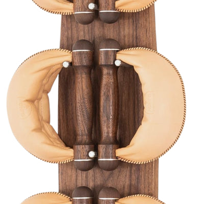 NOHRD Swing Board Set Walnut Natural - Kettlebells avec rangement mural - Noyer et cuir