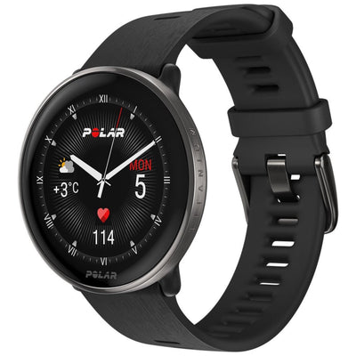 Polar Ignite 3 Titanium zwart (silicone black) - Premium Multisport Horloge S-L