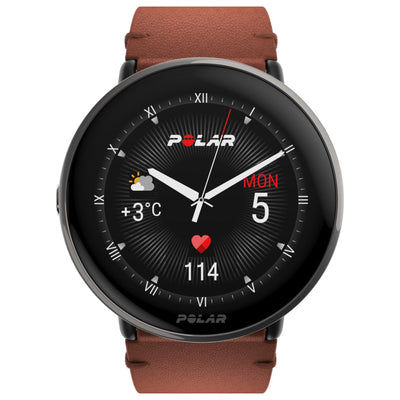 Polar Ignite 3 Titanium marron avec bracelet en cuir - Montre multisport Premium SL