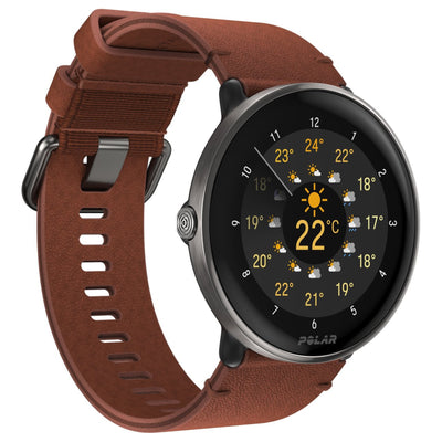 Polar Ignite 3 Titanium marron avec bracelet en cuir - Montre multisport Premium SL