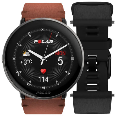 Polar Ignite 3 Titanium marron avec bracelet en cuir - Montre multisport Premium SL