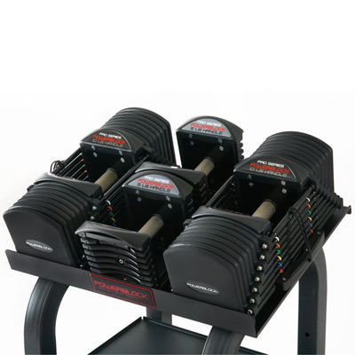 Verstelbare dumbbells 2 tot 40.8 KG (set van 2) incl. dumbbellstandaard - Powerblock Pro 90 Commercial PBCOM90