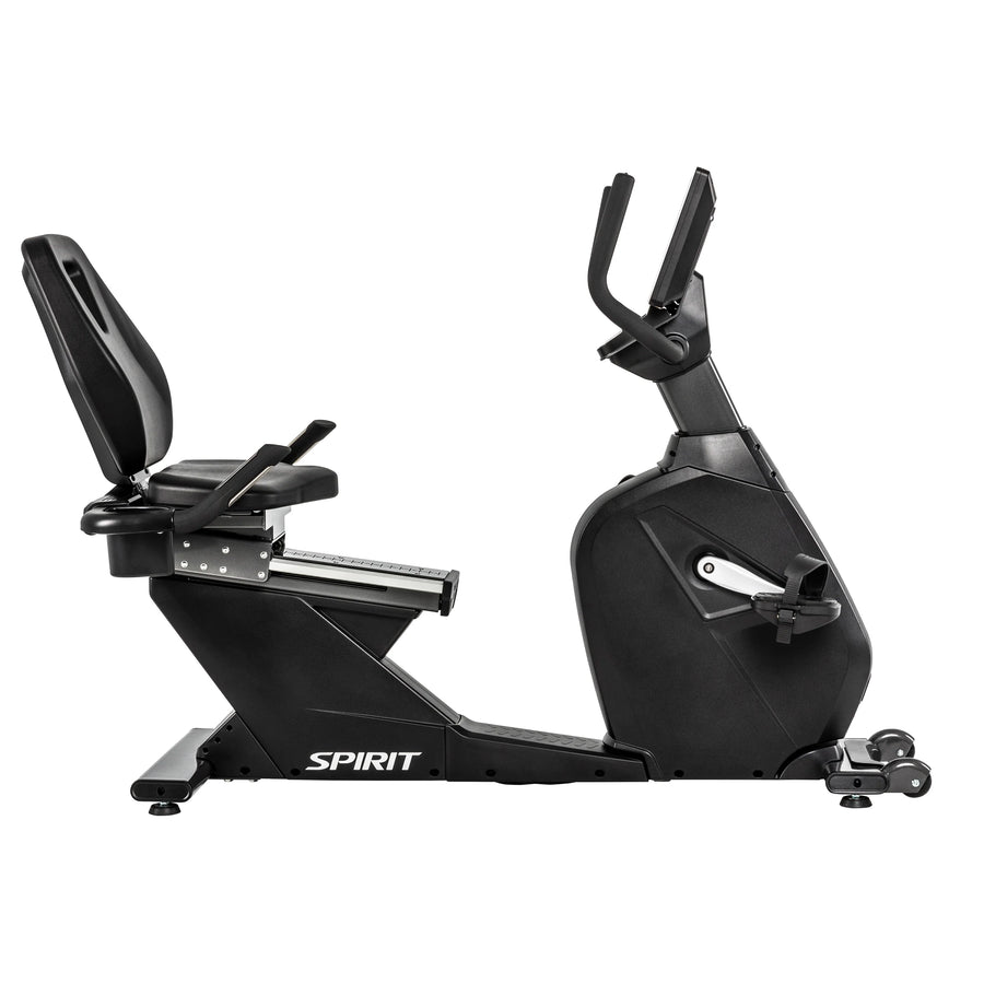 Spirit Fitness CR1000ENT Phantom - Vélo d'appartement semi-allongé professionnel avec écran de divertissement tactile - Installation gratuite à domicile