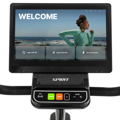 Spirit Fitness CR1000ENT Phantom - Vélo d'appartement couché professionnel avec écran de divertissement tactile