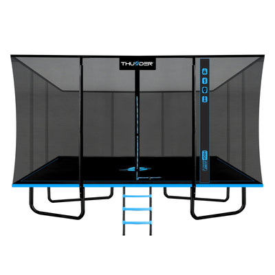 Thunder Rectangle opbouw trampoline vierkant (244x366 cm) met net - blauw