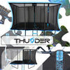 Thunder Rectangle opbouw trampoline vierkant (244x366 cm) met net - blauw