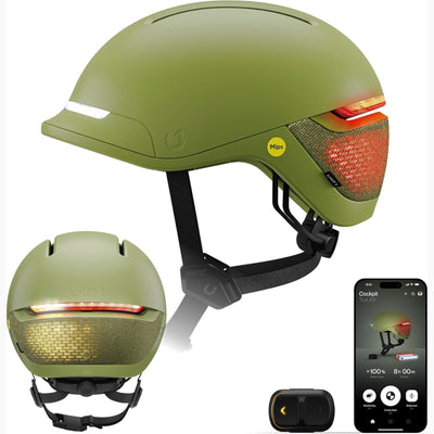 Unit 1 Faro Uniper (Vert / Medium) - Casque de vélo intelligent avec MIPS et de nombreuses fonctionnalités uniques