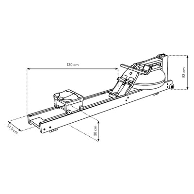 WaterRower All Black Rudergerät – Eiche gebeizt (schwarz)