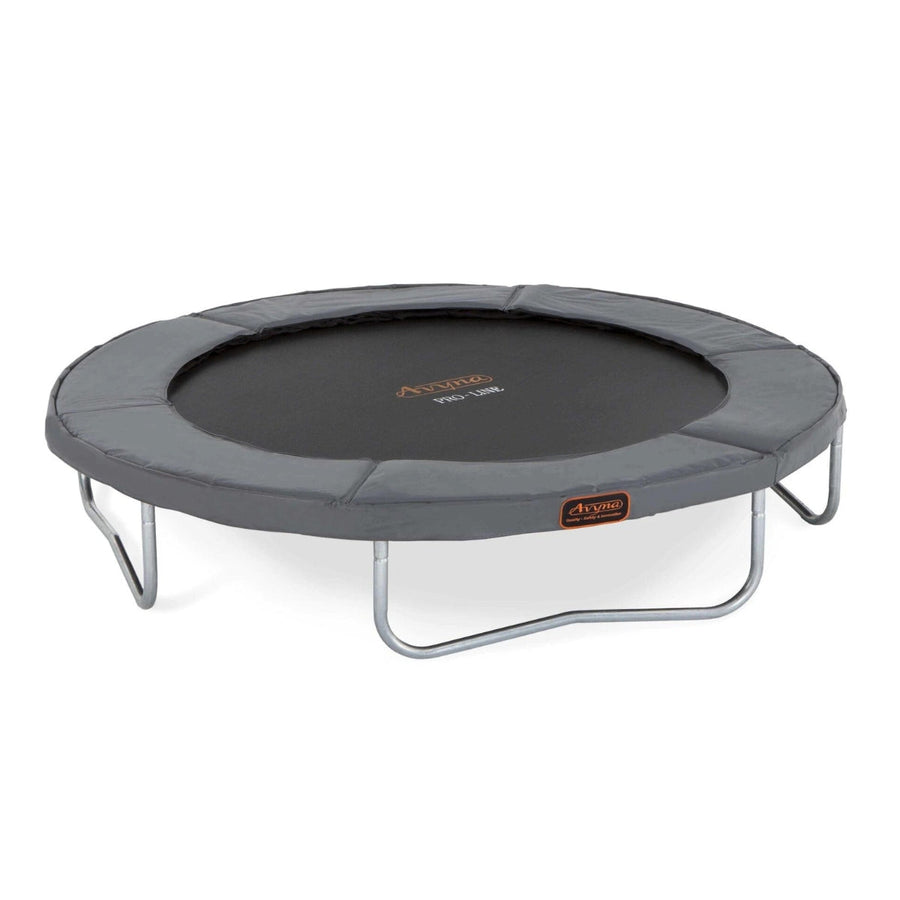 Trampoline en saillie Avyna Pro-Line rond (Ø200 cm) avec filet de sécurité - gris - avec housse offerte 