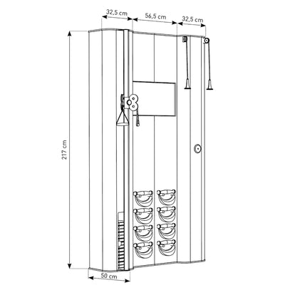 NOHRD Compact Wall Cherry - Station d'entraînement avec écran tactile interactif, SlimBeam, SkiErg et SwingBells - Bois de cerisier