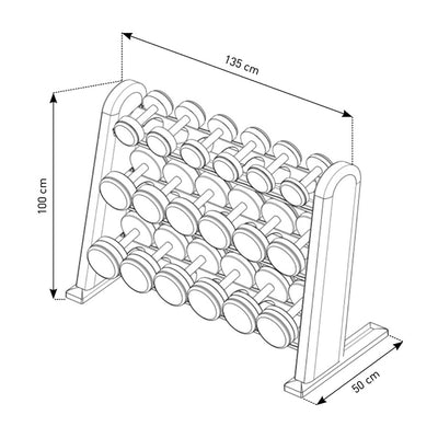 NOHRD Haltères Set Chêne - Poids avec support de rangement - Bois de chêne