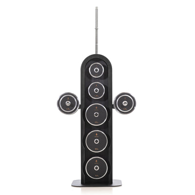 NOHRD Weight Plate Tower All Black - Set met Gungnir Dumbbells & Barbell - Zwart gebeist eikenhout