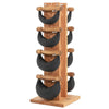 NOHRD SwingBell Tower Set Oak - kettlebells avec support de rangement - Bois de chêne et cuir