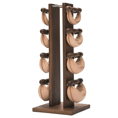 NOHRD SwingBell Tower Set Walnut Natural - kettlebells avec support de rangement - Noyer et cuir (copie)